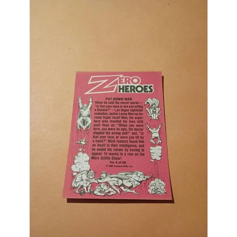 1983 General Mills Zero Heroes Trading Card Sticker Card Vintage #4